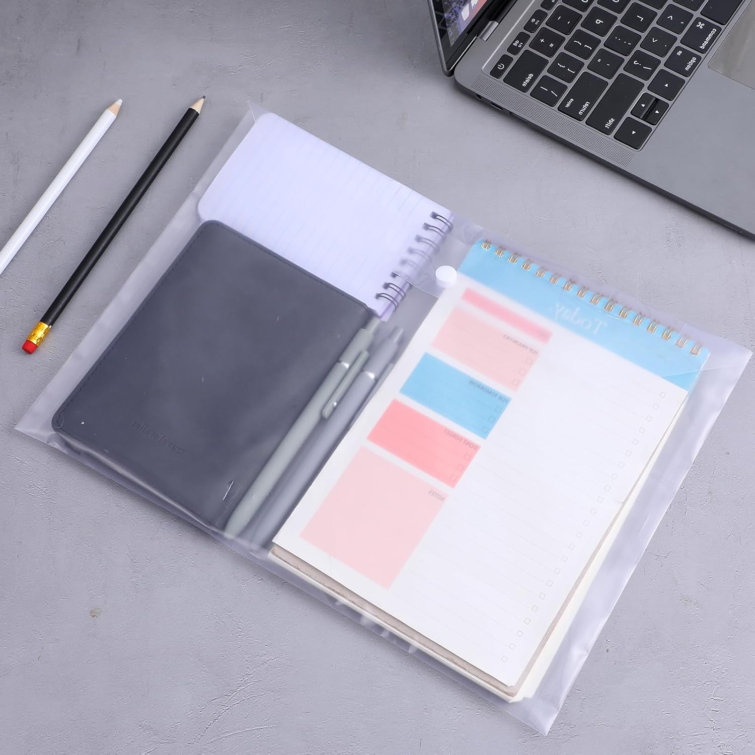 100pcs Plastic Envelopes with Snap Closure,A4 Letter Size Clear Plastic Folders for Documents,Waterproof File Folder for School,Home,Work,Office Organization