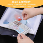 100pcs Plastic Envelopes with Snap Closure,A4 Letter Size Clear Plastic Folders for Documents,Waterproof File Folder for School,Home,Work,Office Organization