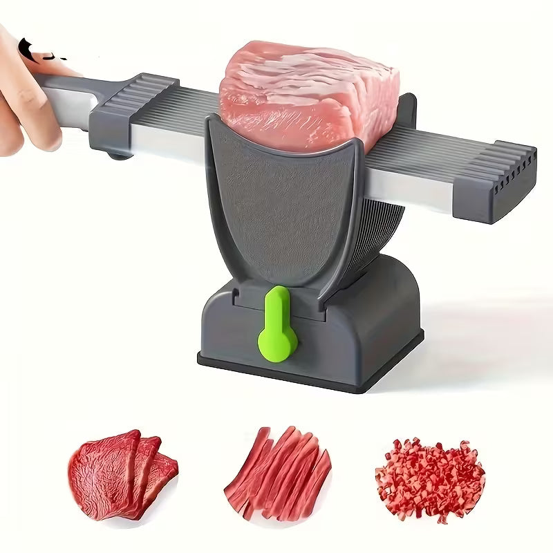 Manual Meat Slicer with Stainless Steel Blades - Efficiently Cuts Beef, Lamb, Fish into Thin Slices or Strips - Ergonomic Design for Easy Use in Kitchen, Kitchen Slicer|Ergonomic Kitchen Tool|Durable Kitchen Gadget