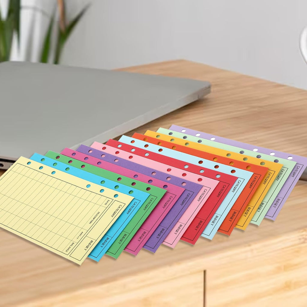 12 PCS Colorful Money Envelopes for Budgeting, 3.5 x 6.5 Inch Envelopes Money Saving Challenge Sheet Reusable Cash Deposit Envelope Budget Envelope Cardstock for Checks, Gift Cards, Tickets