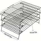 3-Tier Foldable Cooling Rack, Cake Tool, Baking Accessory, Cookie and Cake Drying Stand