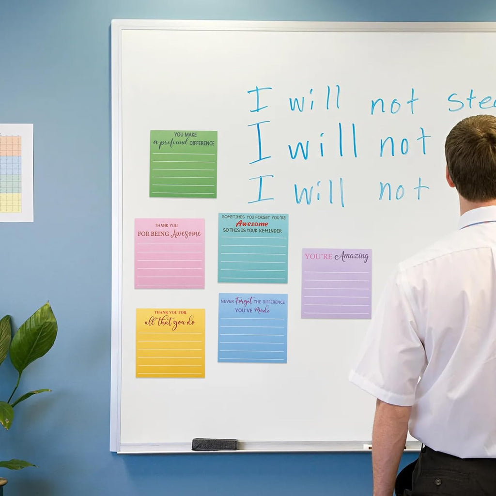 12 Pcs Employee Appreciation Sticky Notes, Thank You Gifts Bulk Note Pads, Mini Pocket Inspirational Notepads with Lines, 3x3 Inches