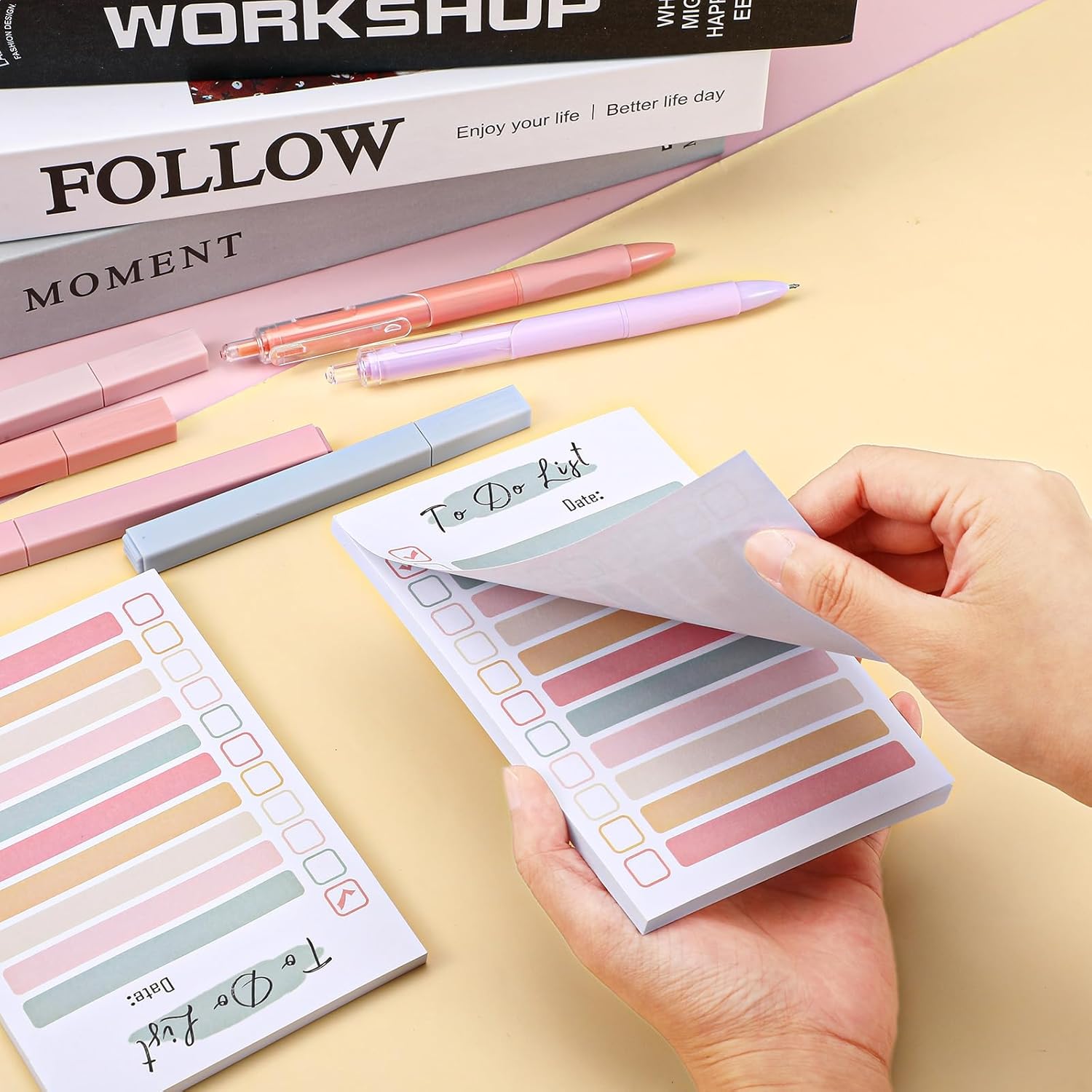 12 Packs to Do List Notepad, 600 Sheets Total – 4x6 Inch Colorful Sticky Notes for Office, Learning Places, Grocery & Daily Tasks – Fun & Practical Memo Pads for Coworkers, Friends, ADHD Organization