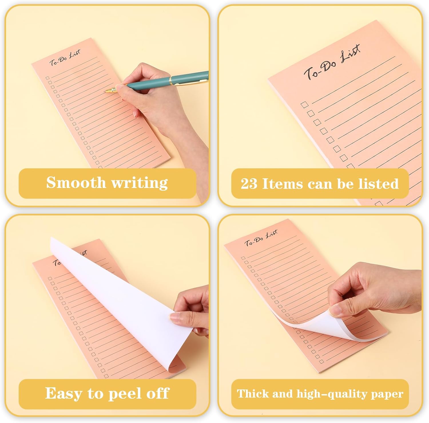 10 Pack to Do List Sticky Notes, Planner Sticky Notes with Lines, Undated to Do List Pad, 50 Sheets Each, Colorful Macaron Pastel Notepads for Office, Home (8.5 x 3.7 Inches)