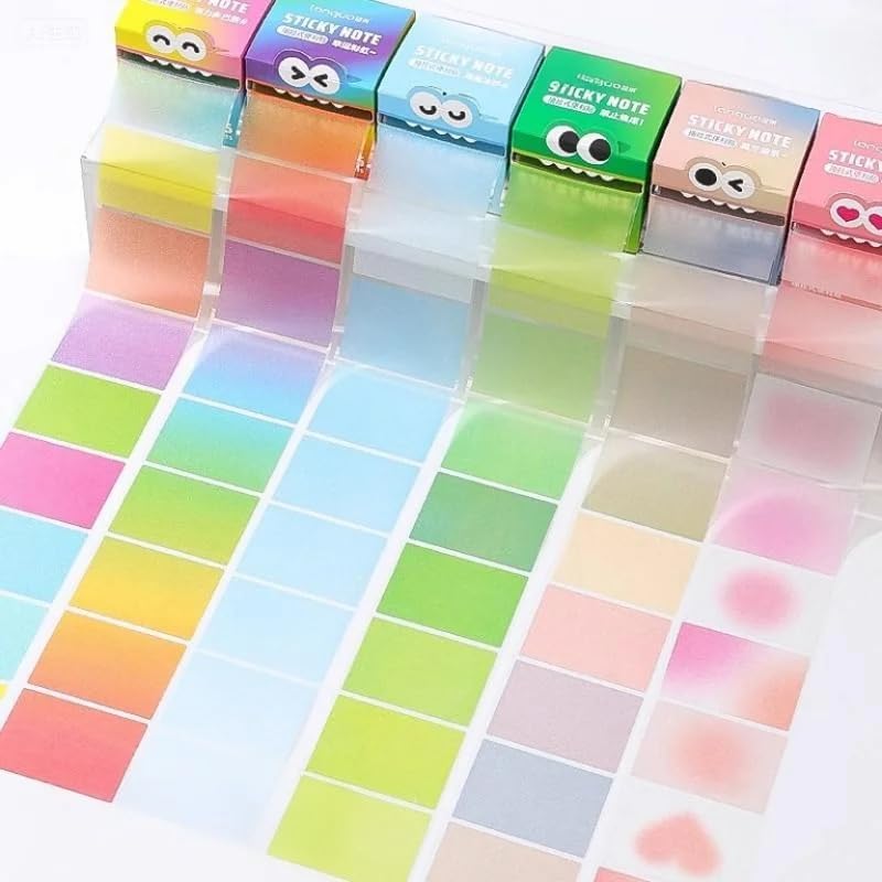 (4 Pack) Glitter Sticky Note, Cute Monster Box,105 Sheets/Roll Fun Cute Sparkle Pull-Out Memo Pads, Cute Self Adhesive Memo Pads, Transparent Glitter Sticky Notes, Small to Do List (4pcs-Cute Monster)