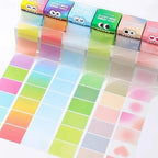 (4 Pack) Glitter Sticky Note, Cute Monster Box,105 Sheets/Roll Fun Cute Sparkle Pull-Out Memo Pads, Cute Self Adhesive Memo Pads, Transparent Glitter Sticky Notes, Small to Do List (4pcs-Cute Monster)
