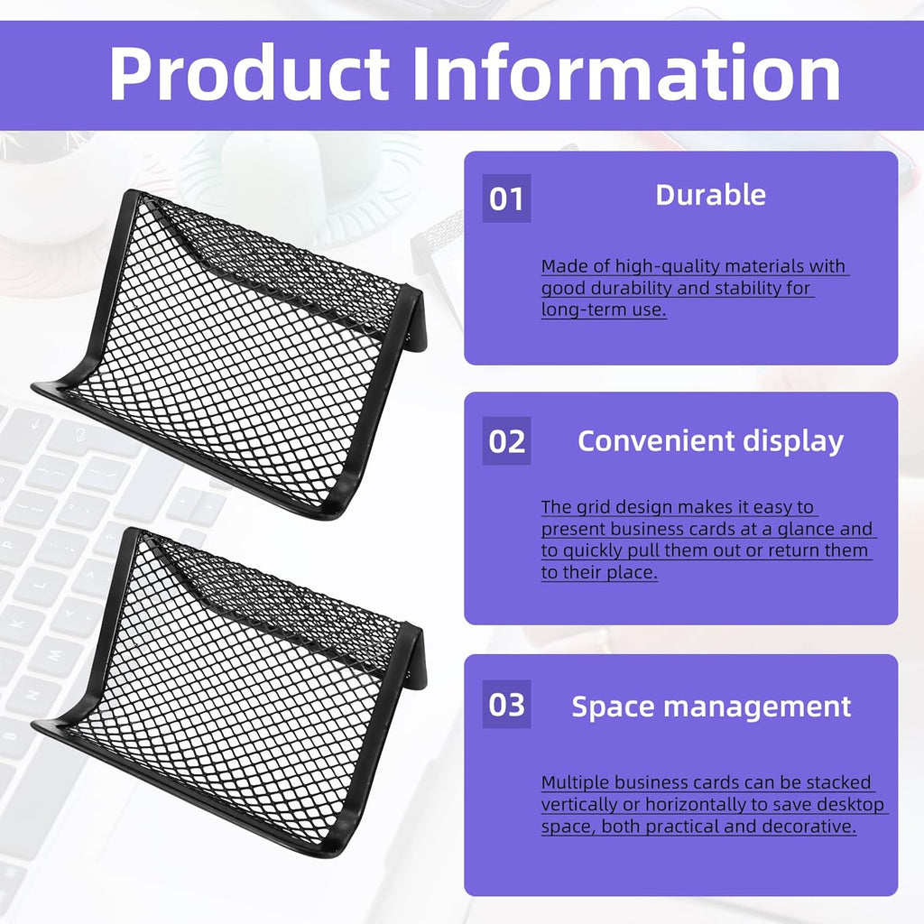 16pcs Black Metal Mesh Business Card Holder Desktop Card Holder Desk Card Holder 1pcs Clear Business Card Organizer