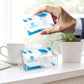 2 PCS Business Card Holder Wall Mount, Acrylic Business Card Organizer Hanging Clear Plastic Name Cards Display Stand Office Calling Cards Desktop Organizer for Wall Mount or Place on Desk, Fits 40-60