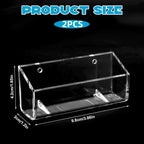 2 PCS Business Card Holder Wall Mount, Acrylic Business Card Organizer Hanging Clear Plastic Name Cards Display Stand Office Calling Cards Desktop Organizer for Wall Mount or Place on Desk, Fits 40-60