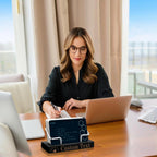 2 Pieces Personalized Business Card Holder Desk Custom Engraved Wooden Business Card Case Holder Custom Wooden Business Name Card Display Stand Postcard Holder for Office Desktop Business Card Stand 0