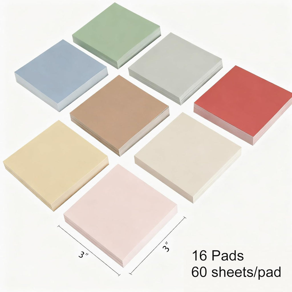 (16 Pads) Lined Sticky Notes 3x3 in Ruled Stickies Super Sticking Power Memo Pads Recyclable, Easy to Post for Home, Office, Notebook (Bright Lined)