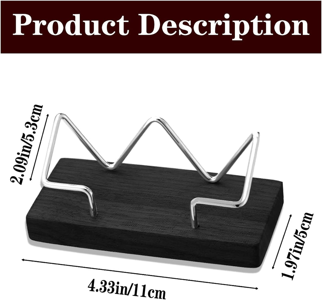 2 Pieces Personalized Business Card Holder Desk Custom Engraved Wooden Business Card Case Holder Custom Wooden Business Name Card Display Stand Postcard Holder for Office Desktop Business Card Stand 0