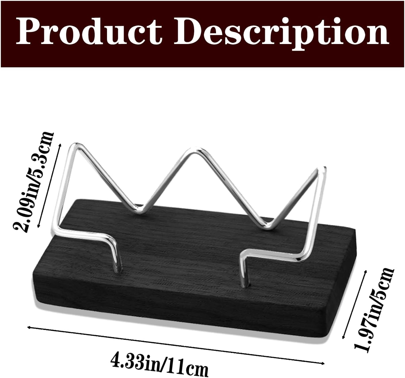 2 Pieces Personalized Business Card Holder Desk Custom Engraved Wooden Business Card Case Holder Custom Wooden Business Name Card Display Stand Postcard Holder for Office Desktop Business Card Stand 0