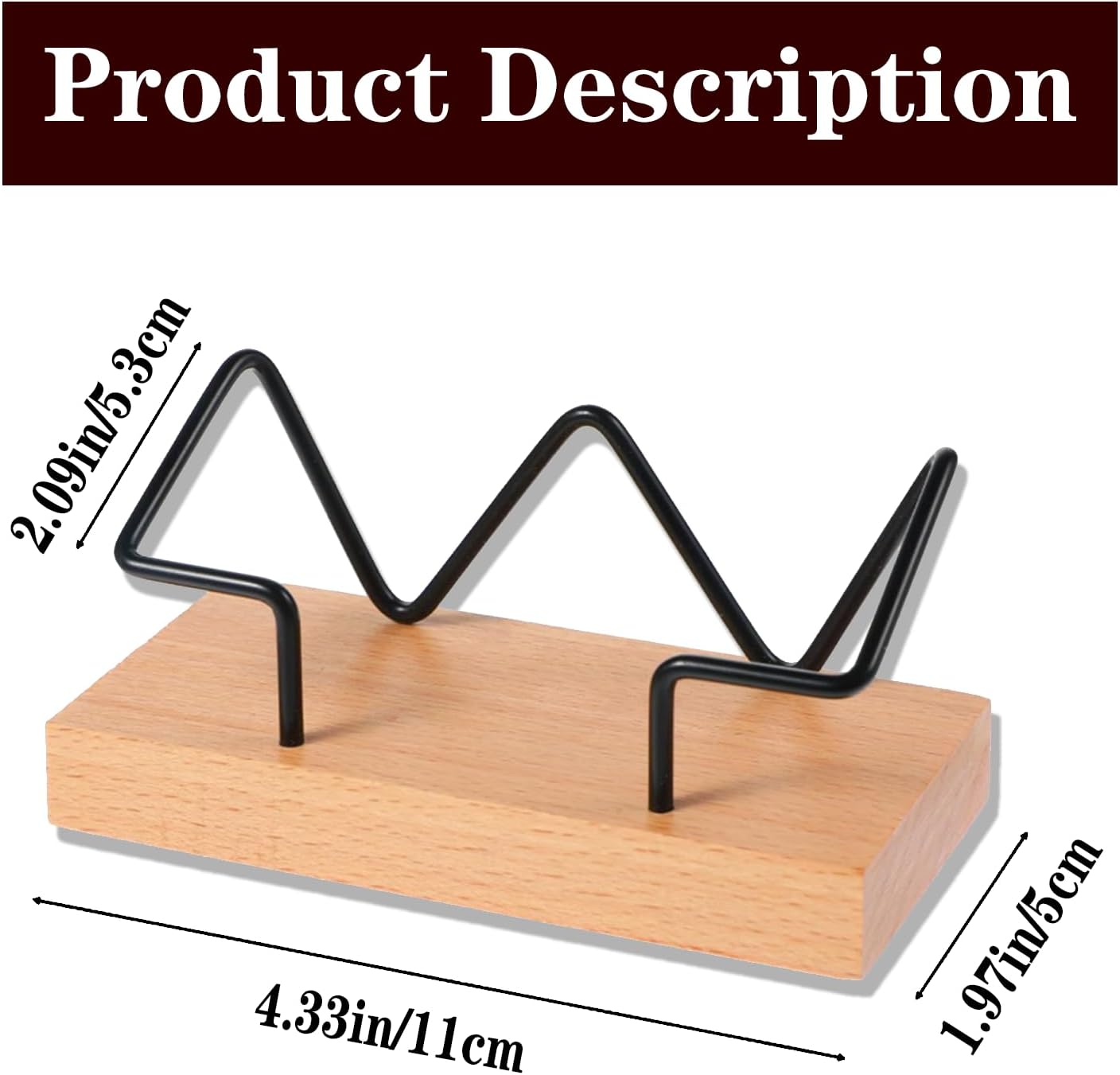 2 Pieces Personalized Business Card Holder Desk Custom Engraved Wooden Business Card Case Holder Custom Wooden Business Name Card Display Stand Postcard Holder for Office Desktop Business Card Stand 0