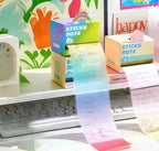 (4 Pack) Glitter Sticky Note, Cute Monster Box,105 Sheets/Roll Fun Cute Sparkle Pull-Out Memo Pads, Cute Self Adhesive Memo Pads, Transparent Glitter Sticky Notes, Small to Do List (4pcs-Cute Monster)