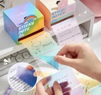 (4 Pack) Glitter Sticky Note, Cute Monster Box,105 Sheets/Roll Fun Cute Sparkle Pull-Out Memo Pads, Cute Self Adhesive Memo Pads, Transparent Glitter Sticky Notes, Small to Do List (4pcs-Cute Monster)