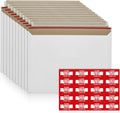 10 Pack 6x6 Inch Rigid Mailers – 420 GSM Self Seal Stay Flat Cardboard Envelopes for CDs, DVDs, Photos, Documents – Tear Strip, Do Not Bend Labels – Square Card Mailers & Shipping Envelopes (White)
