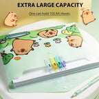 10 PCS Capybara Plastic Folders for Document, A4,Letter Size File Envelopes with Snap Closure, Decorative File Folders Cute File Folder with Name Tags Sticker Capybara Stickers for School Office