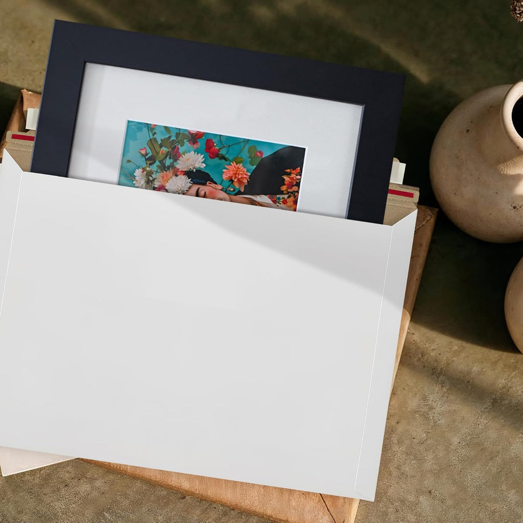 10 Pack 6x6 Inch Rigid Mailers – 420 GSM Self Seal Stay Flat Cardboard Envelopes for CDs, DVDs, Photos, Documents – Tear Strip, Do Not Bend Labels – Square Card Mailers & Shipping Envelopes (White)