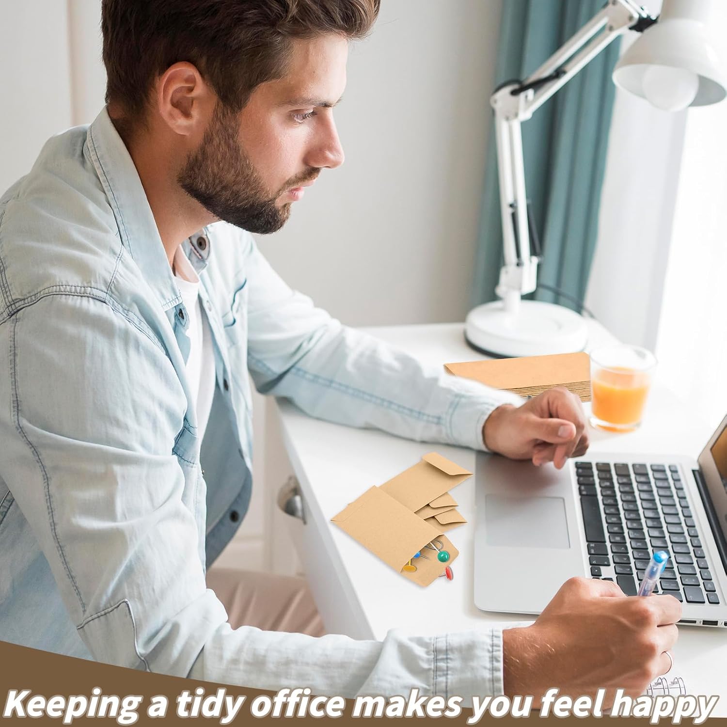 1000 Pack Small Coin Envelope 4.25x 2.5in Gold Kraft Money Envelope Small Cash Envelopes Mini Key Envelopes with Gummed Flap for Home and Office Use