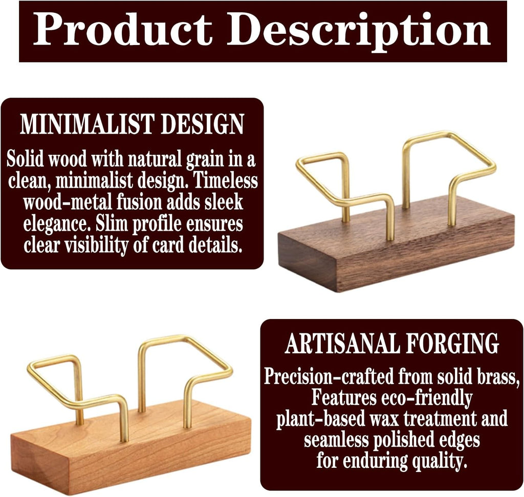 2 Pieces Personalized Business Card Holder Desk Custom Engraved Wooden Business Card Case Holder Custom Wooden Business Name Card Display Stand Postcard Holder for Office Desktop Business Card Stand 0