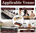 2 Pieces Personalized Business Card Holder Desk Custom Engraved Wooden Business Card Case Holder Custom Wooden Business Name Card Display Stand Postcard Holder for Office Desktop Business Card Stand 0