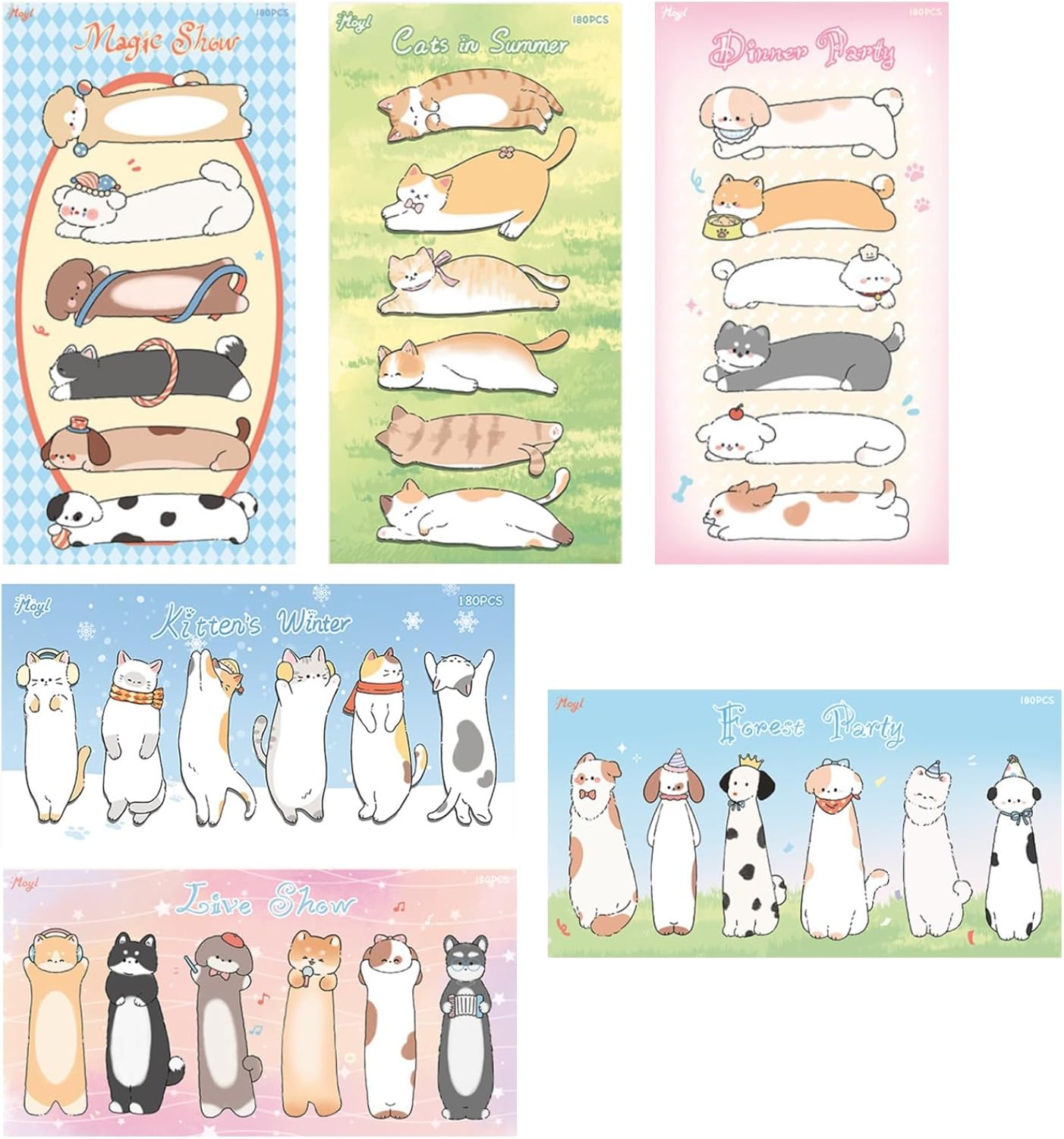 750 Mini Cute Sticky Notes Animal Sticky Notes for Teachers Classrooms Self Sticky Memo Pads Notes Page Markers Flags Home Office School Supplies