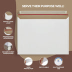 10 Pack 6x6 Inch Rigid Mailers – 420 GSM Self Seal Stay Flat Cardboard Envelopes for CDs, DVDs, Photos, Documents – Tear Strip, Do Not Bend Labels – Square Card Mailers & Shipping Envelopes (White)