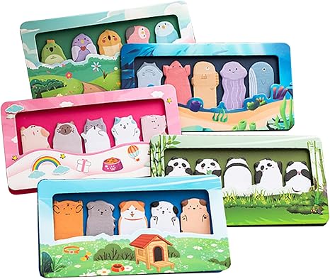 750 Mini Cute Sticky Notes Animal Sticky Notes for Teachers Classrooms Self Sticky Memo Pads Notes Page Markers Flags Home Office School Supplies