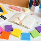(16 Pads) Lined Sticky Notes 3x3 in Ruled Stickies Super Sticking Power Memo Pads Recyclable, Easy to Post for Home, Office, Notebook (Bright Lined)