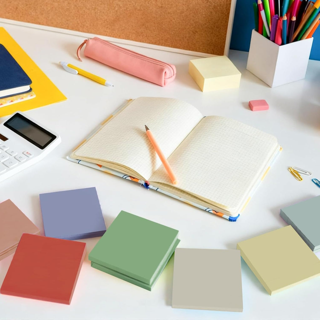 (16 Pads) Lined Sticky Notes 3x3 in Ruled Stickies Super Sticking Power Memo Pads Recyclable, Easy to Post for Home, Office, Notebook (Bright Lined)