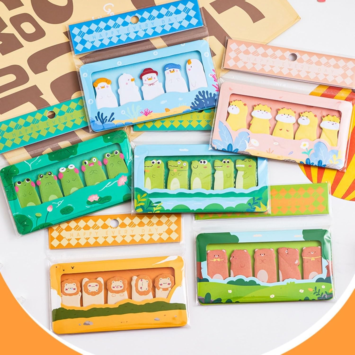 750 Mini Cute Sticky Notes Animal Sticky Notes for Teachers Classrooms Self Sticky Memo Pads Notes Page Markers Flags Home Office School Supplies