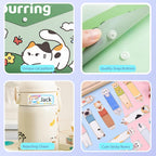 10 PCS Capybara Plastic Folders for Document, A4,Letter Size File Envelopes with Snap Closure, Decorative File Folders Cute File Folder with Name Tags Sticker Capybara Stickers for School Office