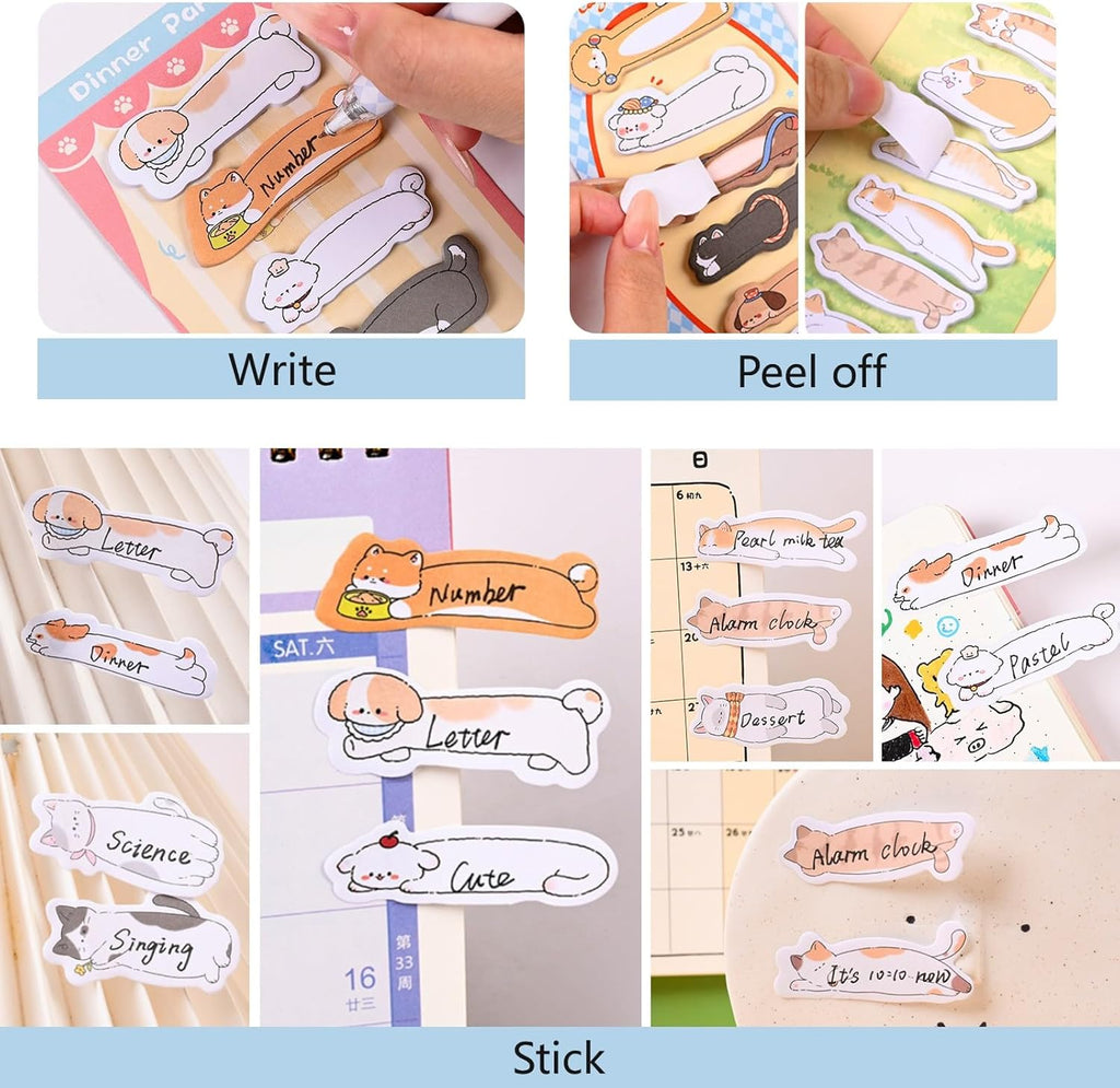 750 Mini Cute Sticky Notes Animal Sticky Notes for Teachers Classrooms Self Sticky Memo Pads Notes Page Markers Flags Home Office School Supplies
