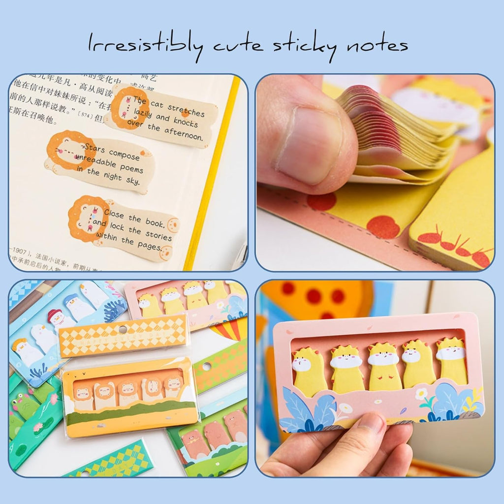 750 Mini Cute Sticky Notes Animal Sticky Notes for Teachers Classrooms Self Sticky Memo Pads Notes Page Markers Flags Home Office School Supplies