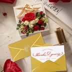 10 Pcs Invitation Envelopes,Gold Envelopes,Cash Envelopes,With Gold Stickers For Teacher's Day, Invitation，Greeting Cards，Letter Mailing(8.66 X 4.33 Inches)