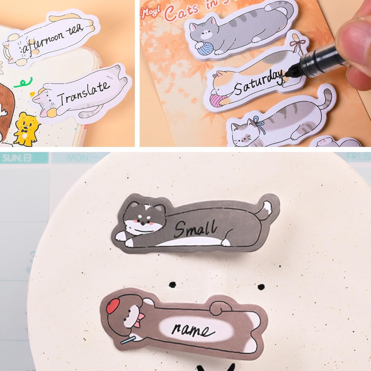 750 Mini Cute Sticky Notes Animal Sticky Notes for Teachers Classrooms Self Sticky Memo Pads Notes Page Markers Flags Home Office School Supplies