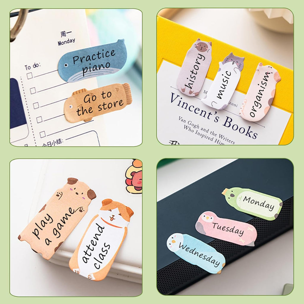 750 Mini Cute Sticky Notes Animal Sticky Notes for Teachers Classrooms Self Sticky Memo Pads Notes Page Markers Flags Home Office School Supplies