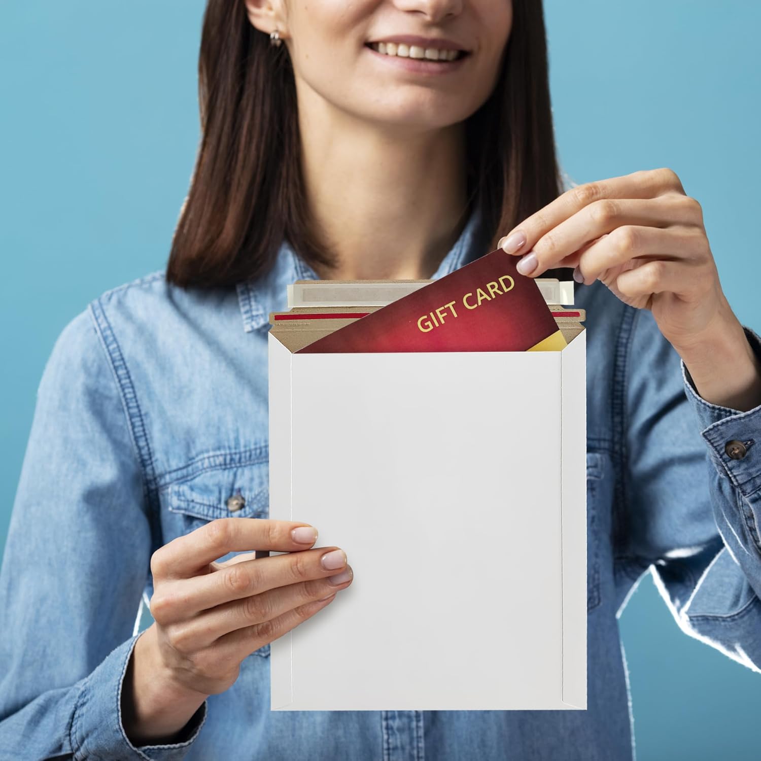 10 Pack 6x6 Inch Rigid Mailers – 420 GSM Self Seal Stay Flat Cardboard Envelopes for CDs, DVDs, Photos, Documents – Tear Strip, Do Not Bend Labels – Square Card Mailers & Shipping Envelopes (White)