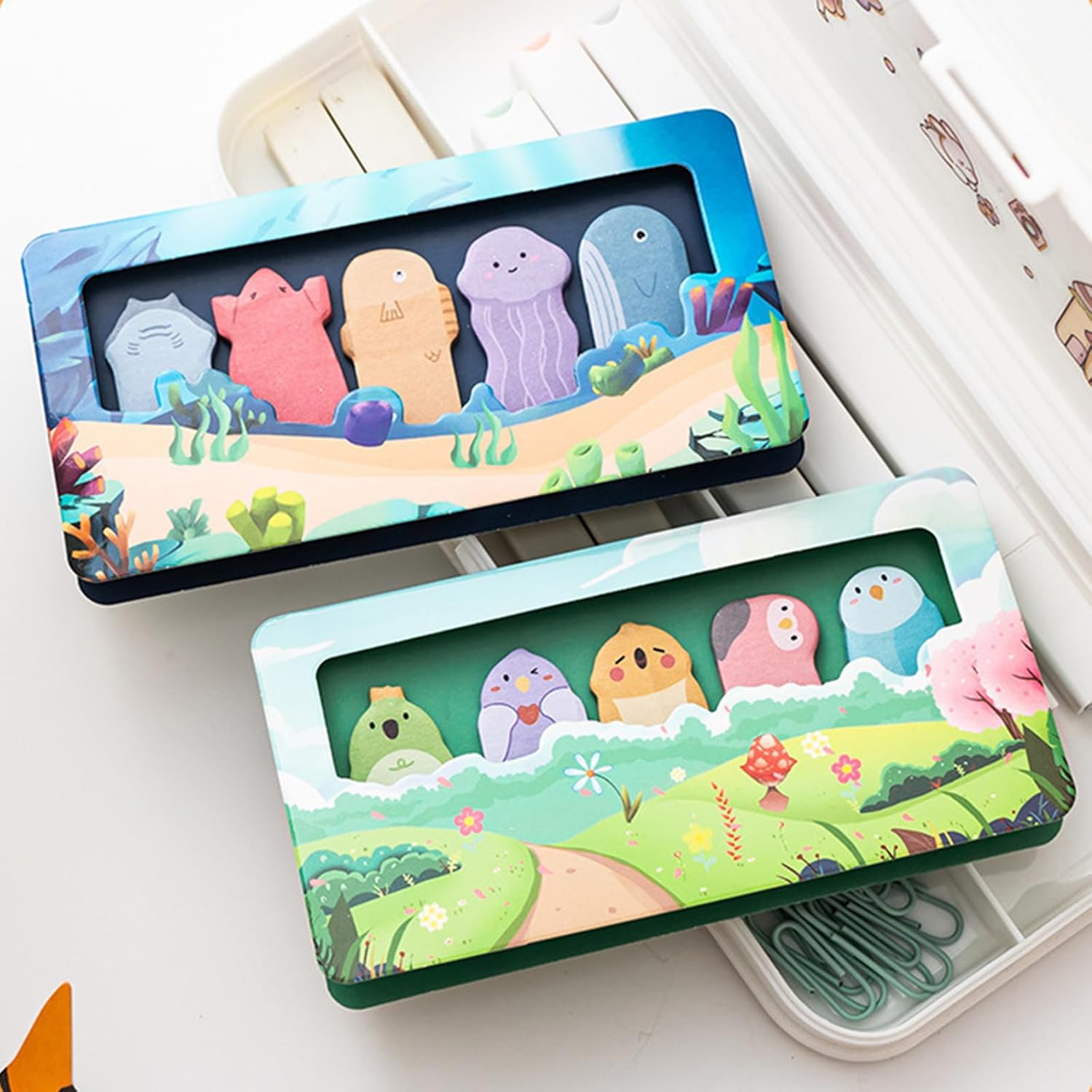 750 Mini Cute Sticky Notes Animal Sticky Notes for Teachers Classrooms Self Sticky Memo Pads Notes Page Markers Flags Home Office School Supplies