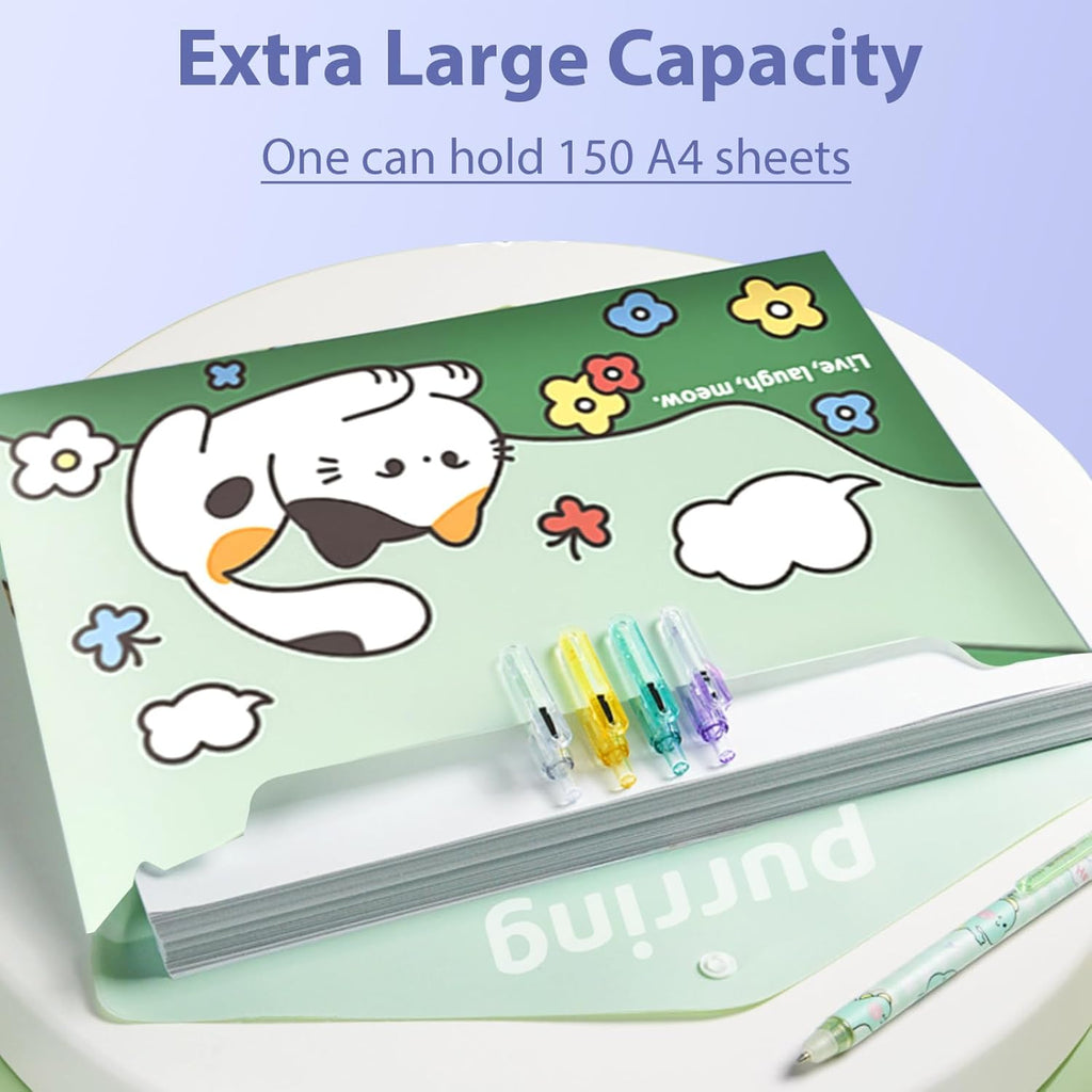 10 PCS Capybara Plastic Folders for Document, A4,Letter Size File Envelopes with Snap Closure, Decorative File Folders Cute File Folder with Name Tags Sticker Capybara Stickers for School Office