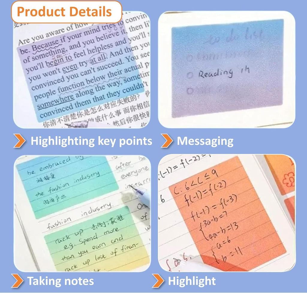 (4 Pack) Glitter Sticky Note, Cute Monster Box,105 Sheets/Roll Fun Cute Sparkle Pull-Out Memo Pads, Cute Self Adhesive Memo Pads, Transparent Glitter Sticky Notes, Small to Do List (4pcs-Cute Monster)