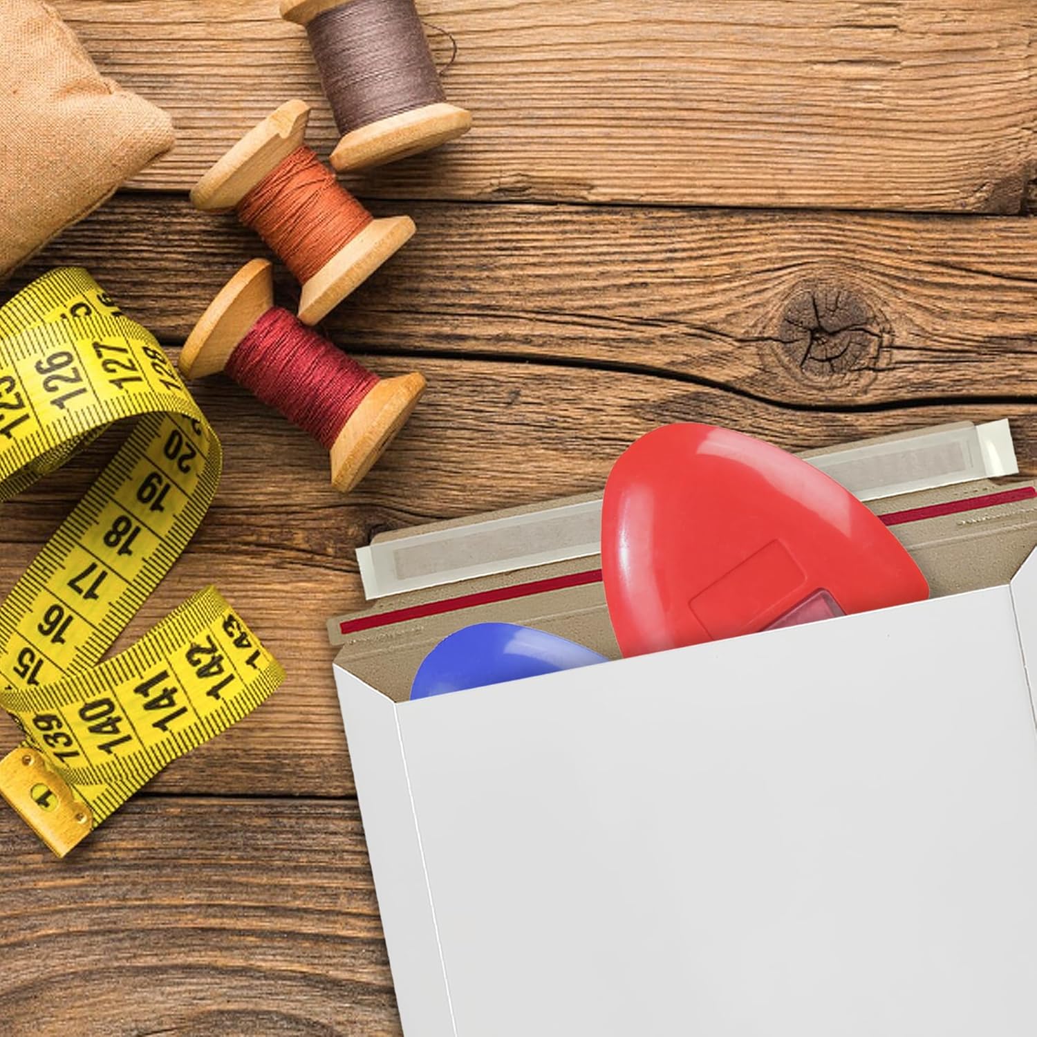 10 Pack 6x6 Inch Rigid Mailers – 420 GSM Self Seal Stay Flat Cardboard Envelopes for CDs, DVDs, Photos, Documents – Tear Strip, Do Not Bend Labels – Square Card Mailers & Shipping Envelopes (White)