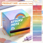 (4 Pack) Glitter Sticky Note, Cute Monster Box,105 Sheets/Roll Fun Cute Sparkle Pull-Out Memo Pads, Cute Self Adhesive Memo Pads, Transparent Glitter Sticky Notes, Small to Do List (4pcs-Cute Monster)