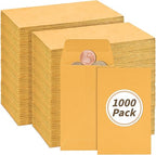 1000 Pack Small Coin Envelope 4.25x 2.5in Gold Kraft Money Envelope Small Cash Envelopes Mini Key Envelopes with Gummed Flap for Home and Office Use