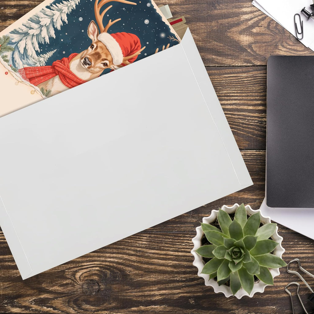 10 Pack 6x6 Inch Rigid Mailers – 420 GSM Self Seal Stay Flat Cardboard Envelopes for CDs, DVDs, Photos, Documents – Tear Strip, Do Not Bend Labels – Square Card Mailers & Shipping Envelopes (White)