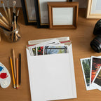 10 Pack 6x6 Inch Rigid Mailers – 420 GSM Self Seal Stay Flat Cardboard Envelopes for CDs, DVDs, Photos, Documents – Tear Strip, Do Not Bend Labels – Square Card Mailers & Shipping Envelopes (White)