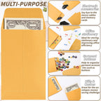 1000 Pack Small Coin Envelope 4.25x 2.5in Gold Kraft Money Envelope Small Cash Envelopes Mini Key Envelopes with Gummed Flap for Home and Office Use