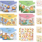 10 PCS Capybara Plastic Folders for Document, A4,Letter Size File Envelopes with Snap Closure, Decorative File Folders Cute File Folder with Name Tags Sticker Capybara Stickers for School Office