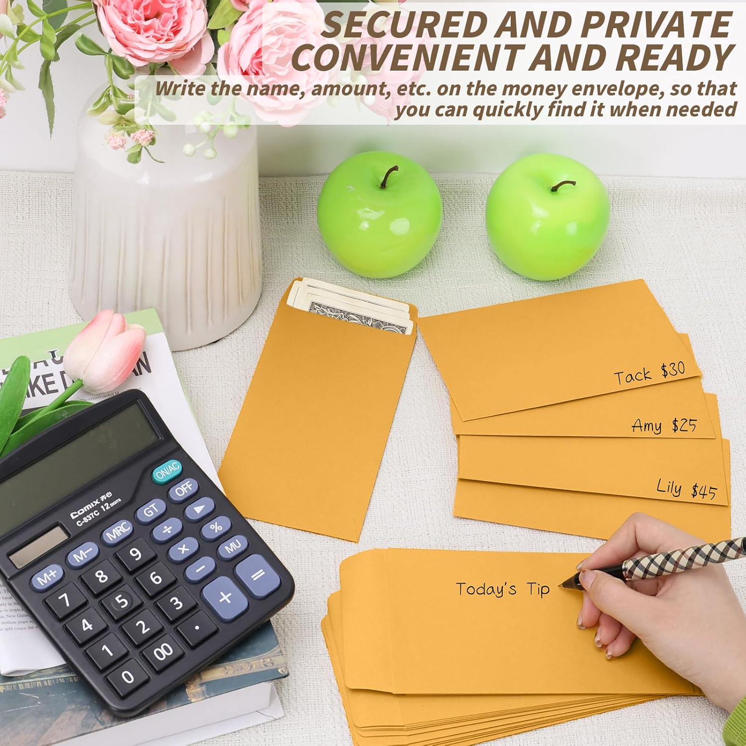 1000 Pack Small Coin Envelope 4.25x 2.5in Gold Kraft Money Envelope Small Cash Envelopes Mini Key Envelopes with Gummed Flap for Home and Office Use